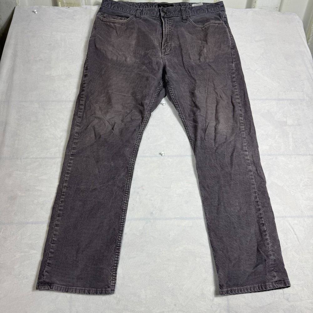 Banana Republic Mens‎ Corduroy Pants Gray Slim Fit Straight Leg Size 36x30